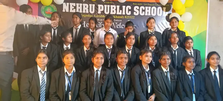 Students in school blazers at the Farewell Ceremony
