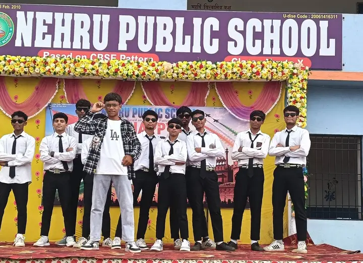 Senior boys strike a pose after their Independence Day act