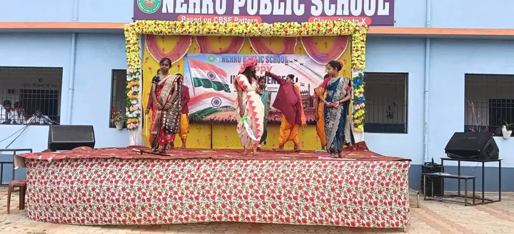 Students act out a play on Independence Day